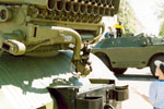The 122-mm Multiple Rocket Launcher (MRL) "GRAD" on the Ural-375 6x6 truck chassis